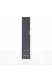 Arges Dolap 2 Raflı 2 Çekmeceli Tek Askılı 44x30x221 Çam-Antrasit