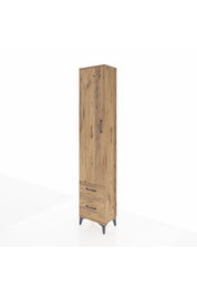 Arges Dolap 2 Raflı 2 Çekmeceli Tek Askılı 44x30x221 Çam-Çam