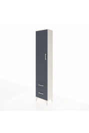 Arges Dolap 4 Raflı 2 Çekmeceli Tek Kapaklı 44x30x221 Aytaşı-Antrasit