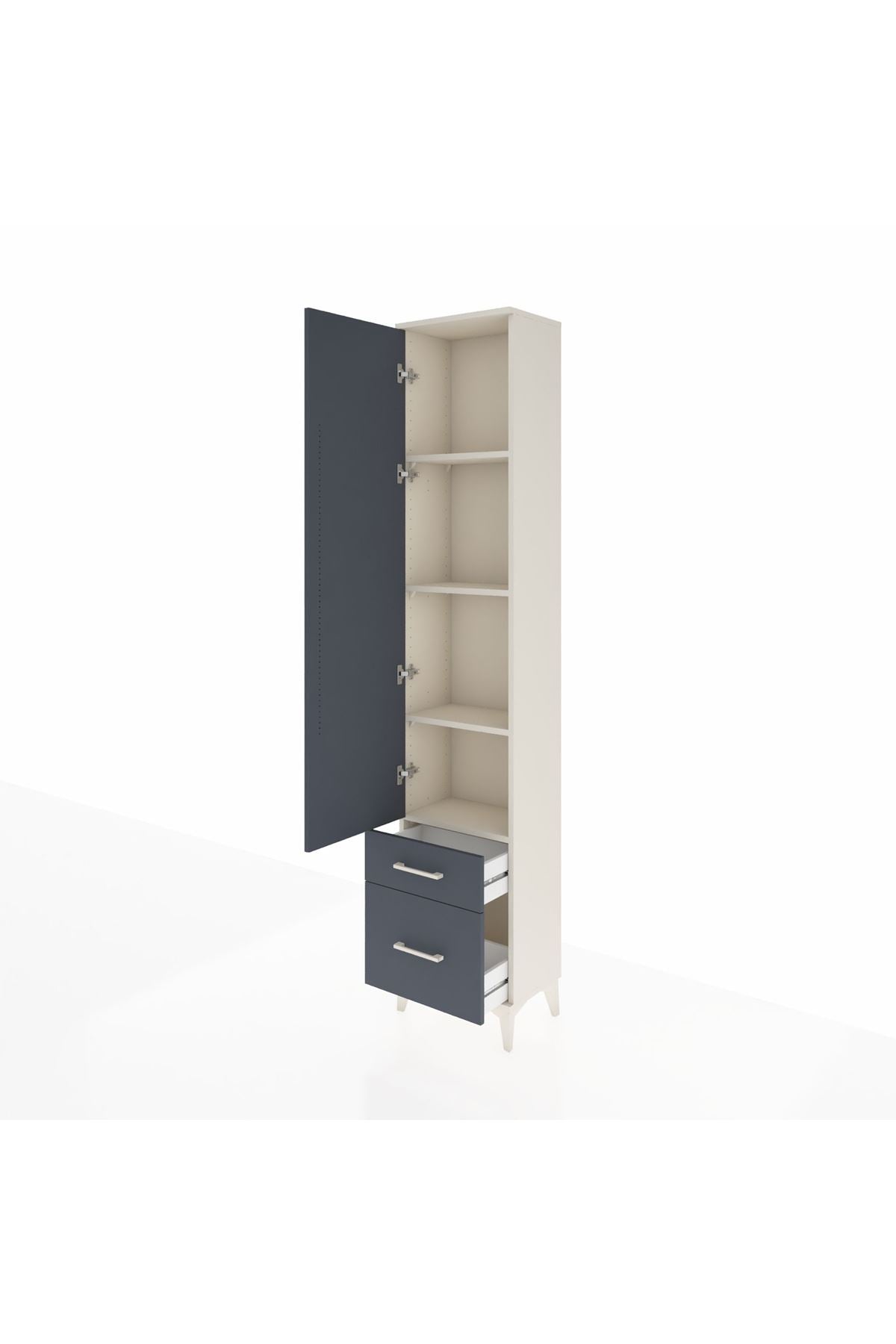 Arges Dolap 4 Raflı 2 Çekmeceli Tek Kapaklı 44x30x221 - S28M019V2A