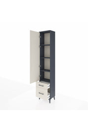 Arges Dolap 4 Raflı 2 Çekmeceli Tek Kapaklı 44x30x221 Antrasit-Aytaşı