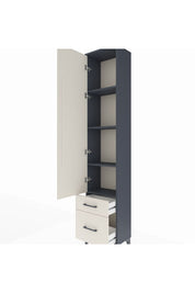 Arges Dolap 4 Raflı 2 Çekmeceli Tek Kapaklı 44x30x221 Antrasit-Aytaşı