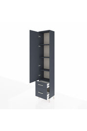 Arges Dolap 4 Raflı 2 Çekmeceli Tek Kapaklı 44x30x221 Antrasit-Antrasit