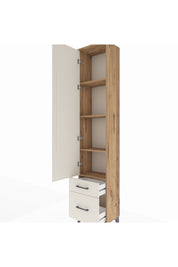 Arges Dolap 4 Raflı 2 Çekmeceli Tek Kapaklı 44x30x221 Çam-Aytaşı