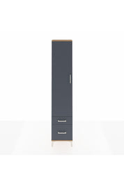 Arges Dolap 4 Raflı 2 Çekmeceli Tek Kapaklı 44x30x221 Çam-Antrasit