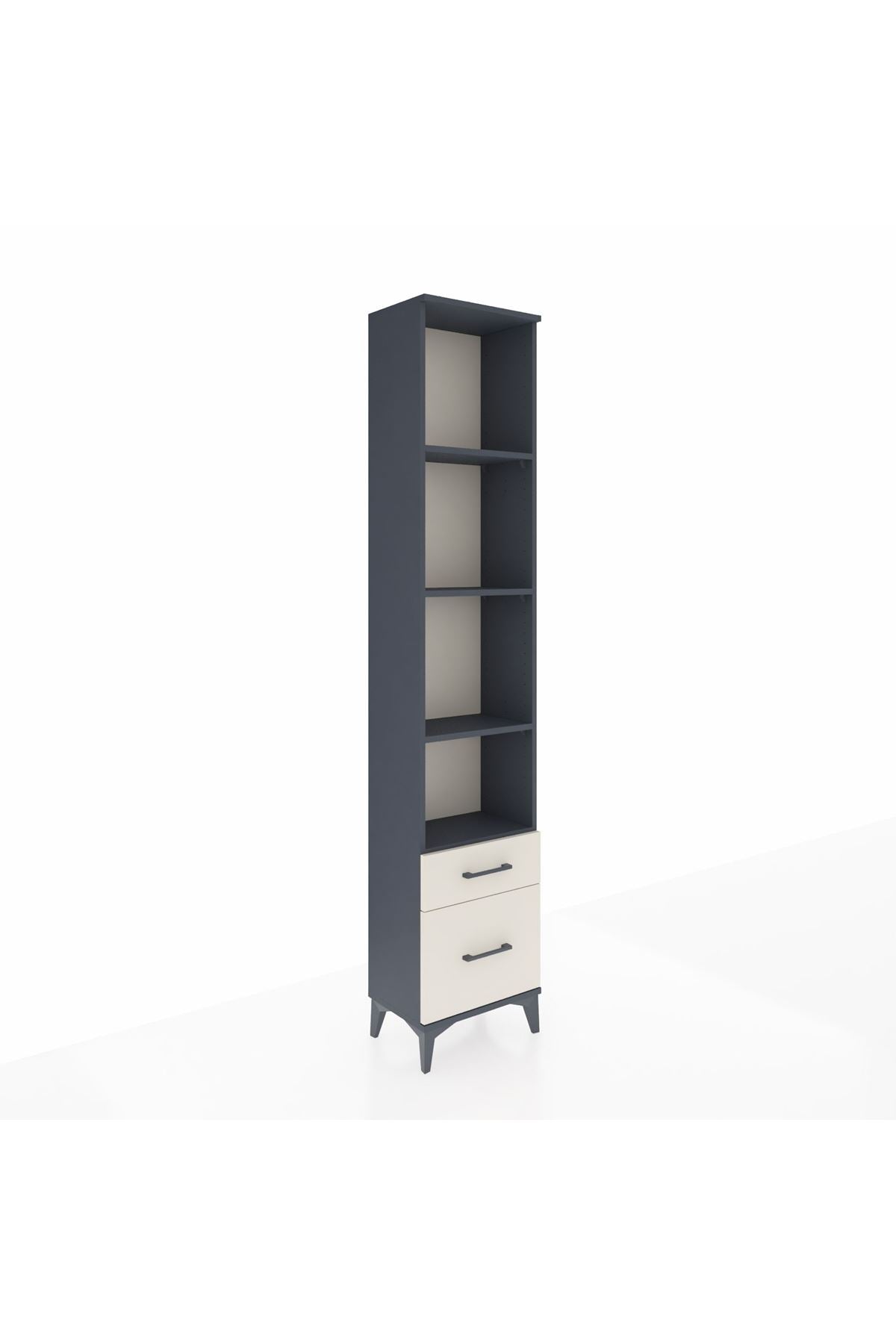 Arges Dolap 4 Raflı 2 Çekmeceli 44x30x221 Antrasit-Aytaşı