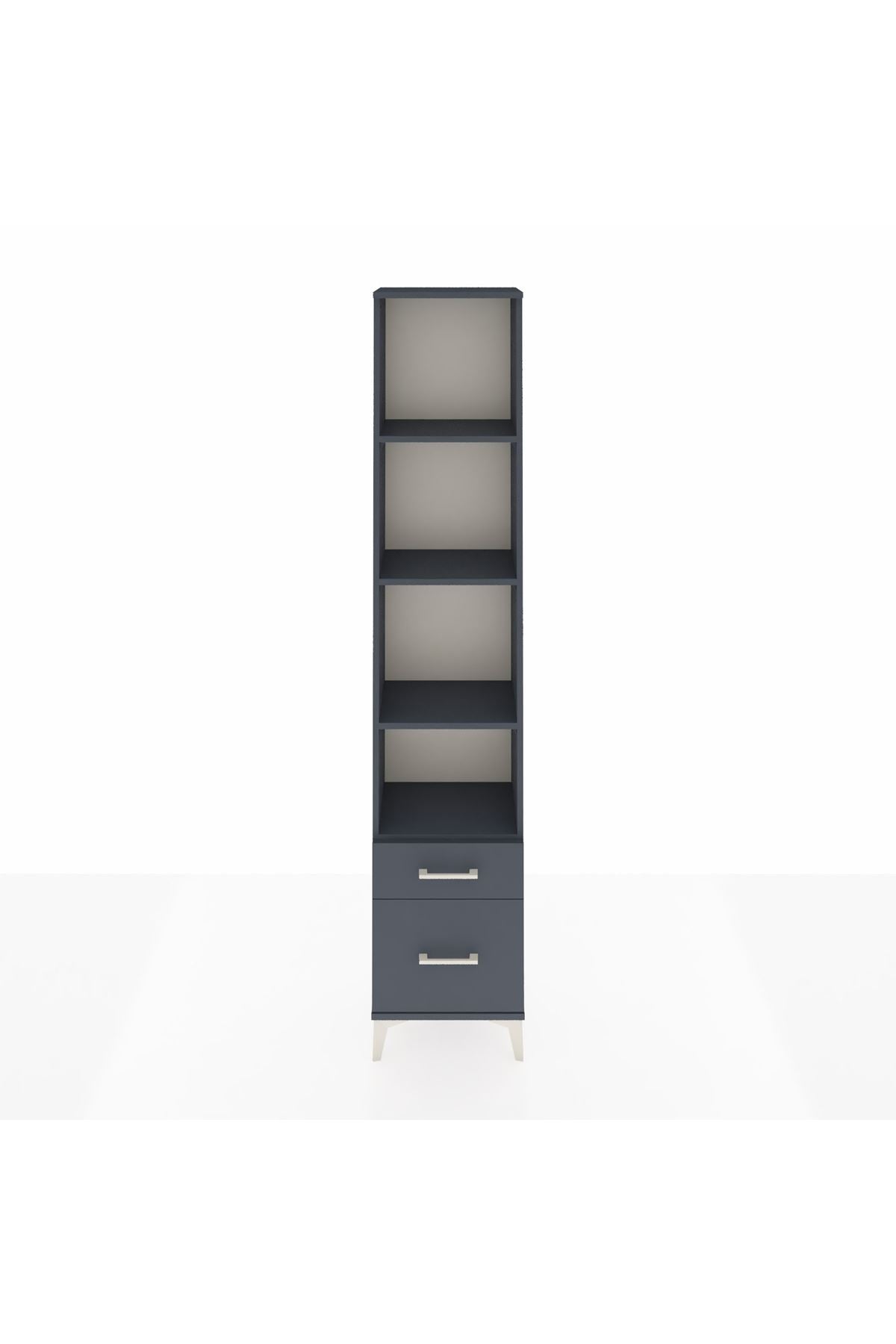 Arges Dolap 4 Raflı 2 Çekmeceli 44x30x221 Antrasit-Antrasit