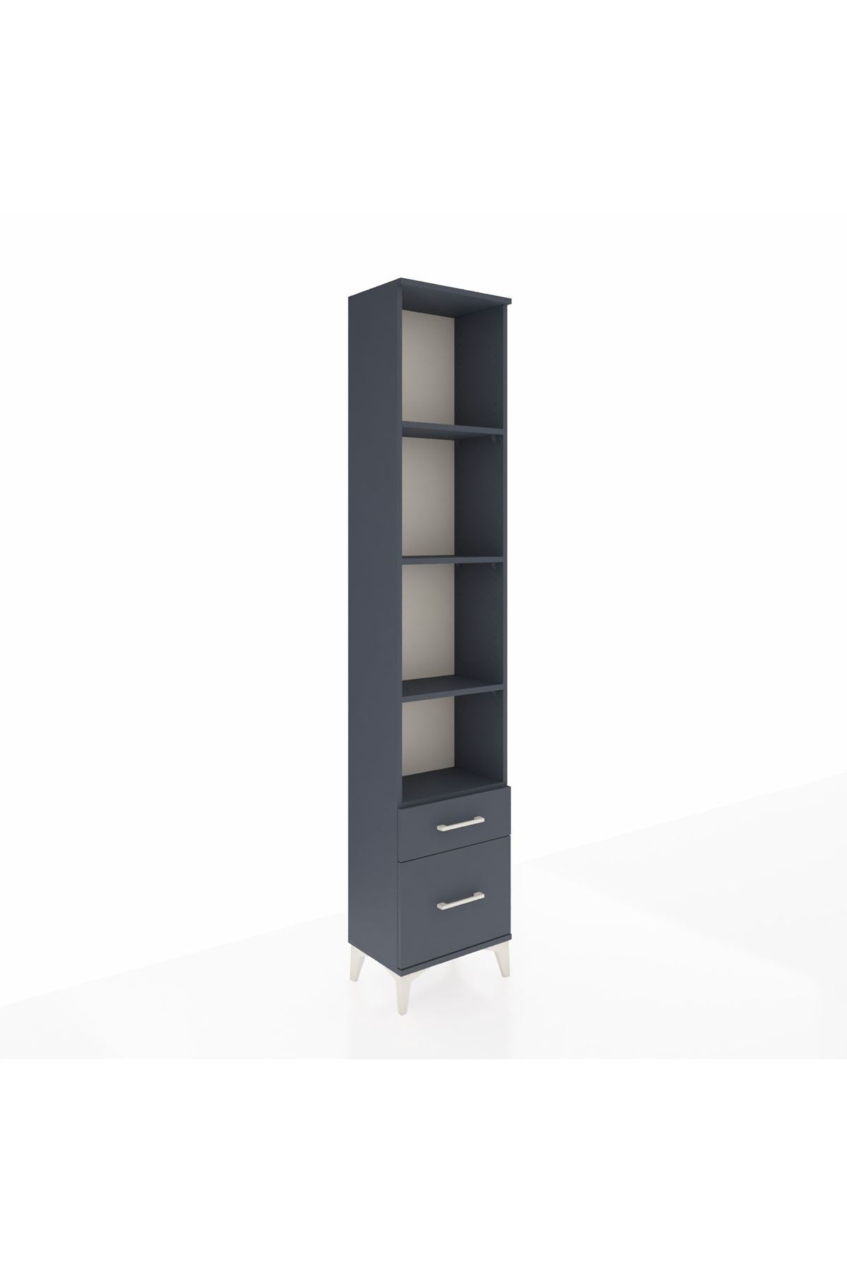 Arges Dolap 4 Raflı 2 Çekmeceli 44x30x221 Antrasit-Antrasit