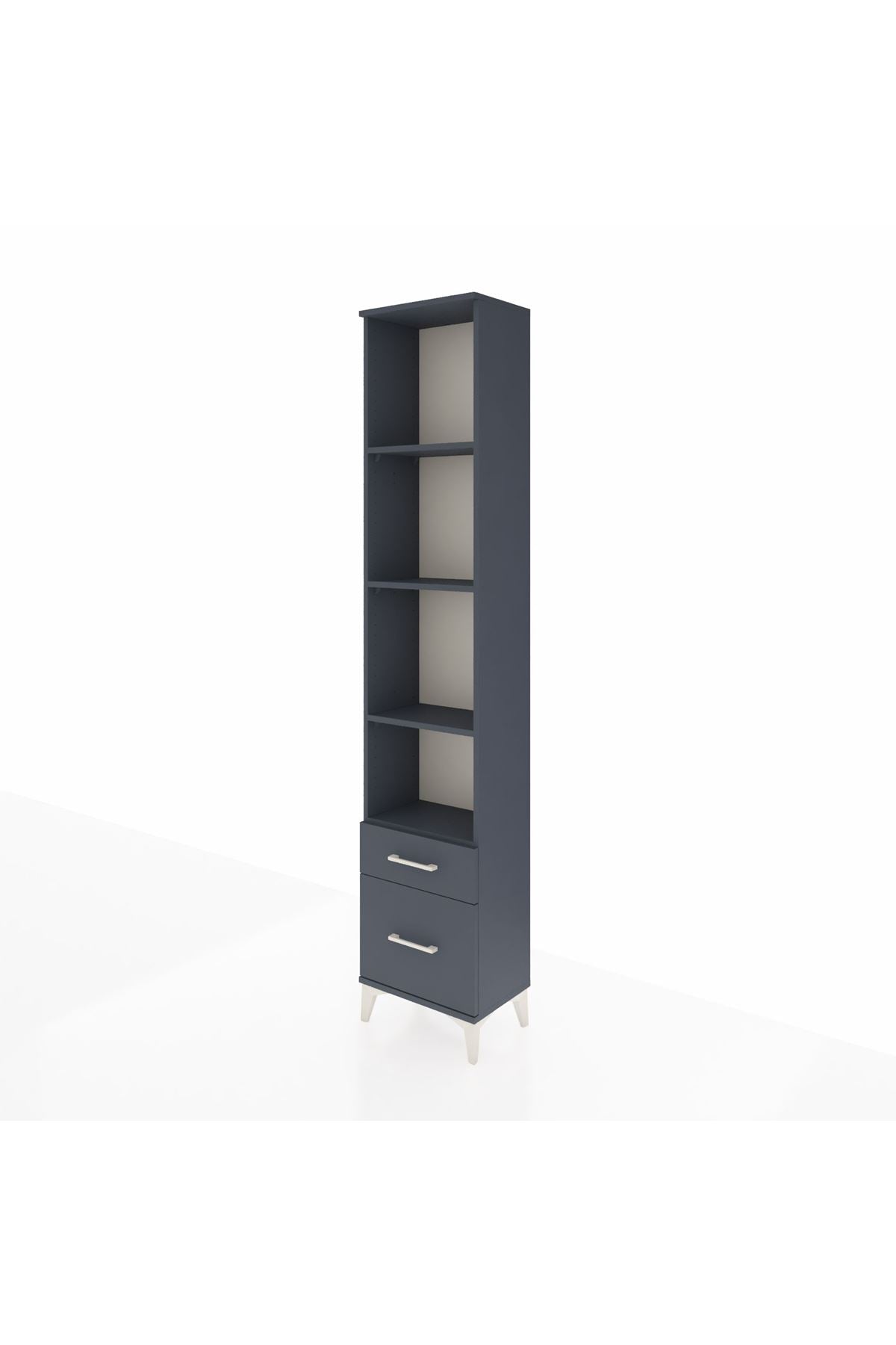 Arges Dolap 4 Raflı 2 Çekmeceli 44x30x221 Antrasit-Antrasit