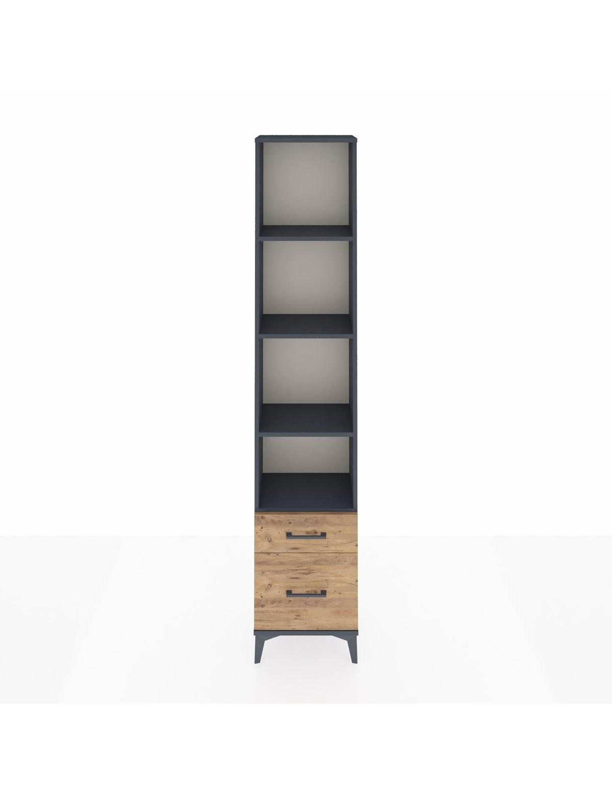 Arges Dolap 4 Raflı 2 Çekmeceli 44x30x221 Antrasit-Çam