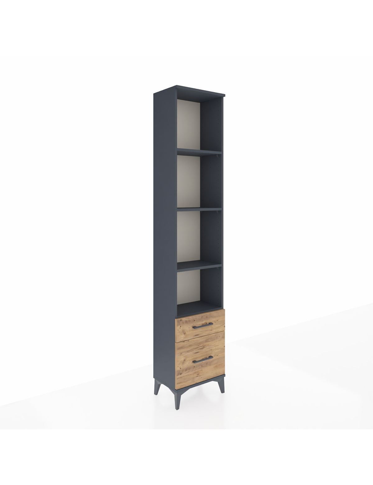 Arges Dolap 4 Raflı 2 Çekmeceli 44x30x221 Antrasit-Çam