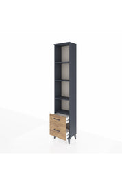 Arges Dolap 4 Raflı 2 Çekmeceli 44x30x221 Antrasit-Çam