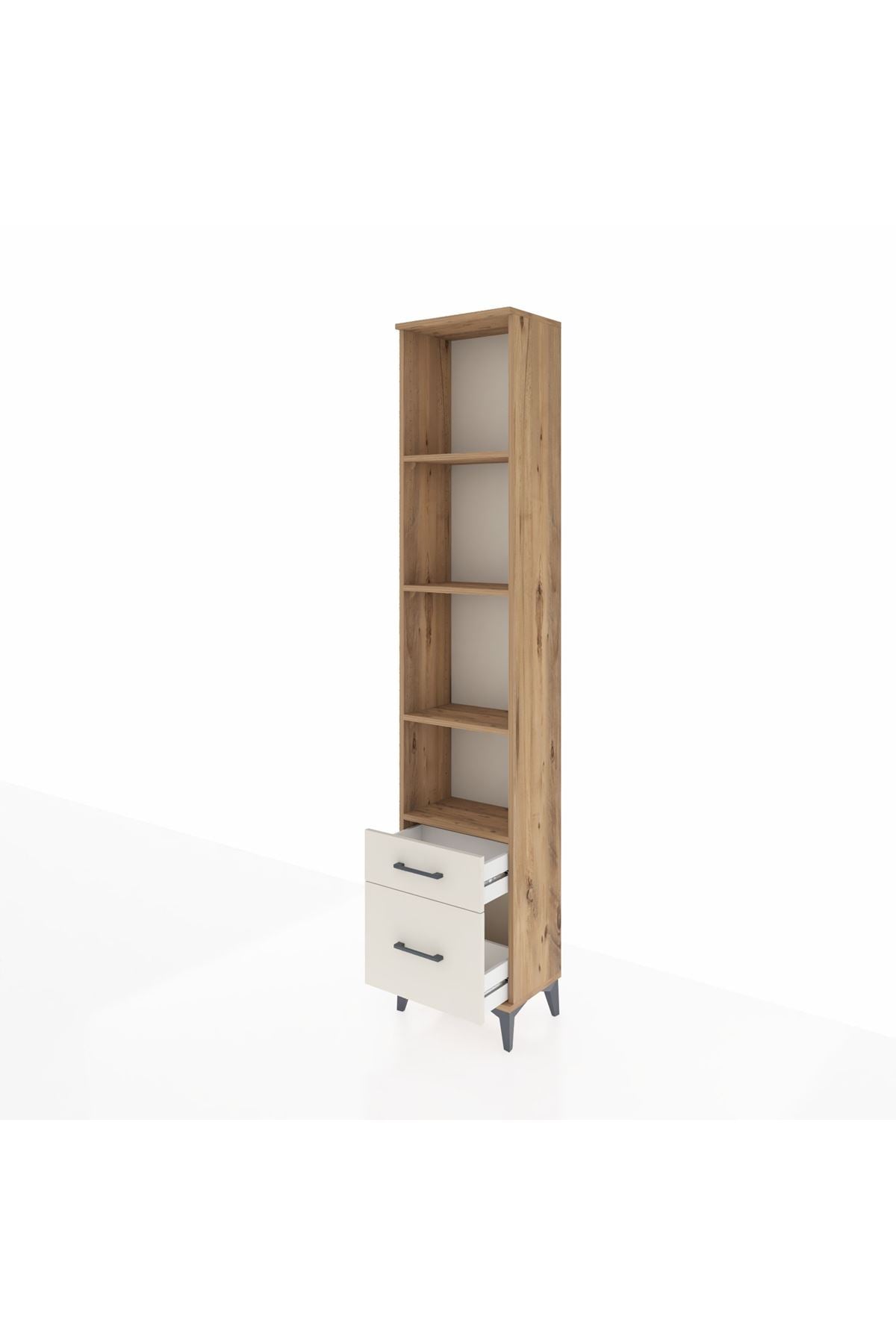 Arges Dolap 4 Raflı 2 Çekmeceli 44x30x221 Çam-Aytaşı