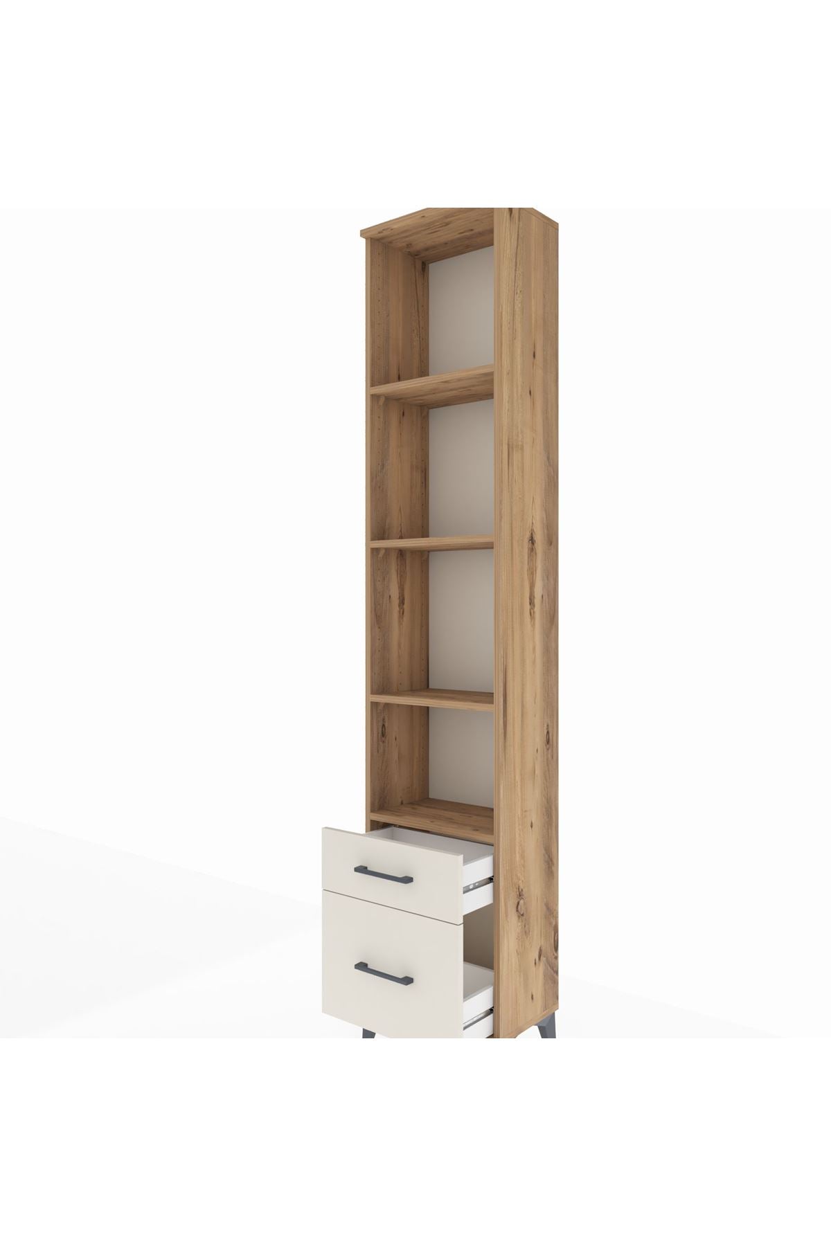 Arges Dolap 4 Raflı 2 Çekmeceli 44x30x221 Çam-Aytaşı