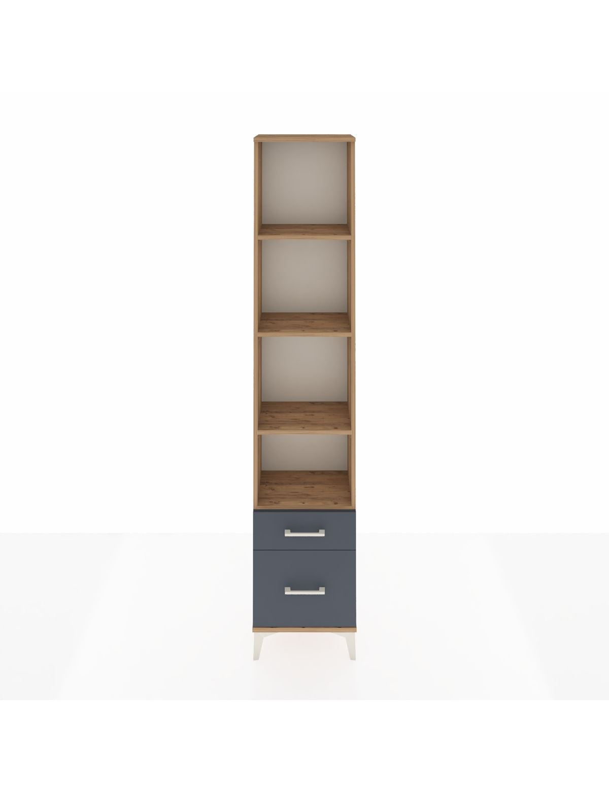 Arges Dolap 4 Raflı 2 Çekmeceli 44x30x221 Çam-Antrasit