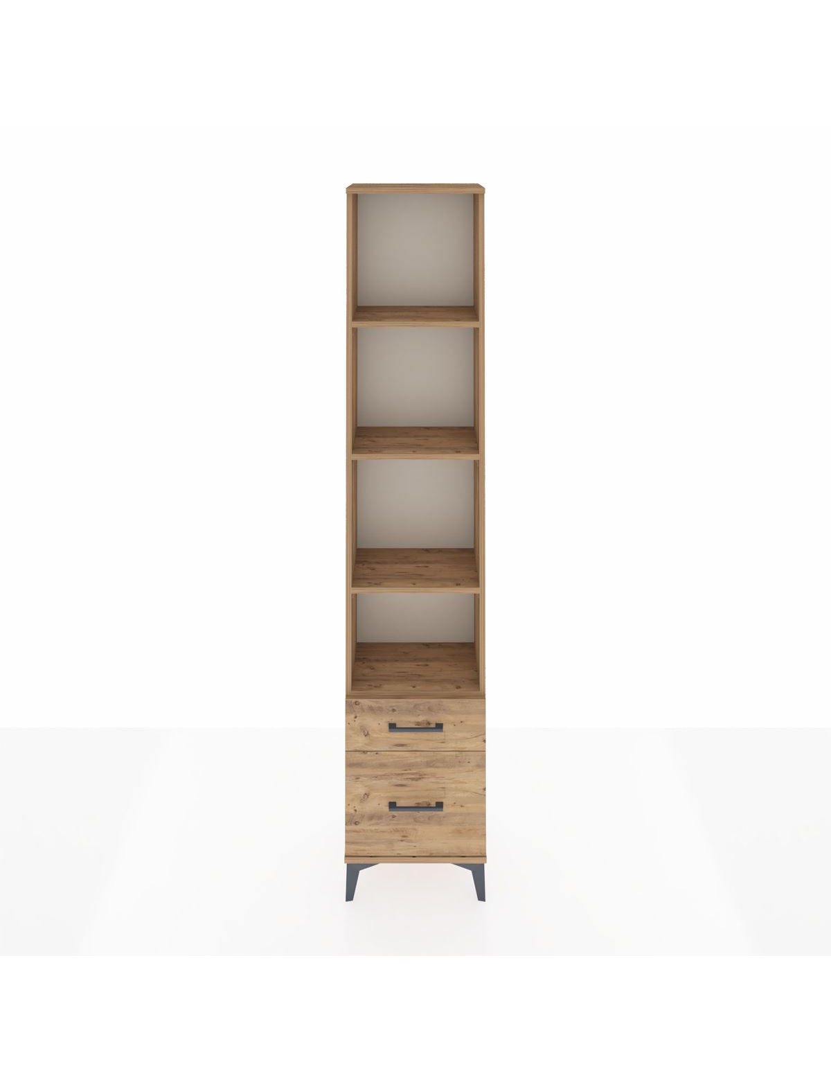 Arges Dolap 4 Raflı 2 Çekmeceli 44x30x221 Çam-Çam