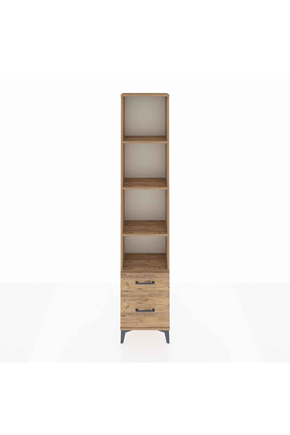 Arges Dolap 4 Raflı 2 Çekmeceli 44x30x221 Çam-Çam