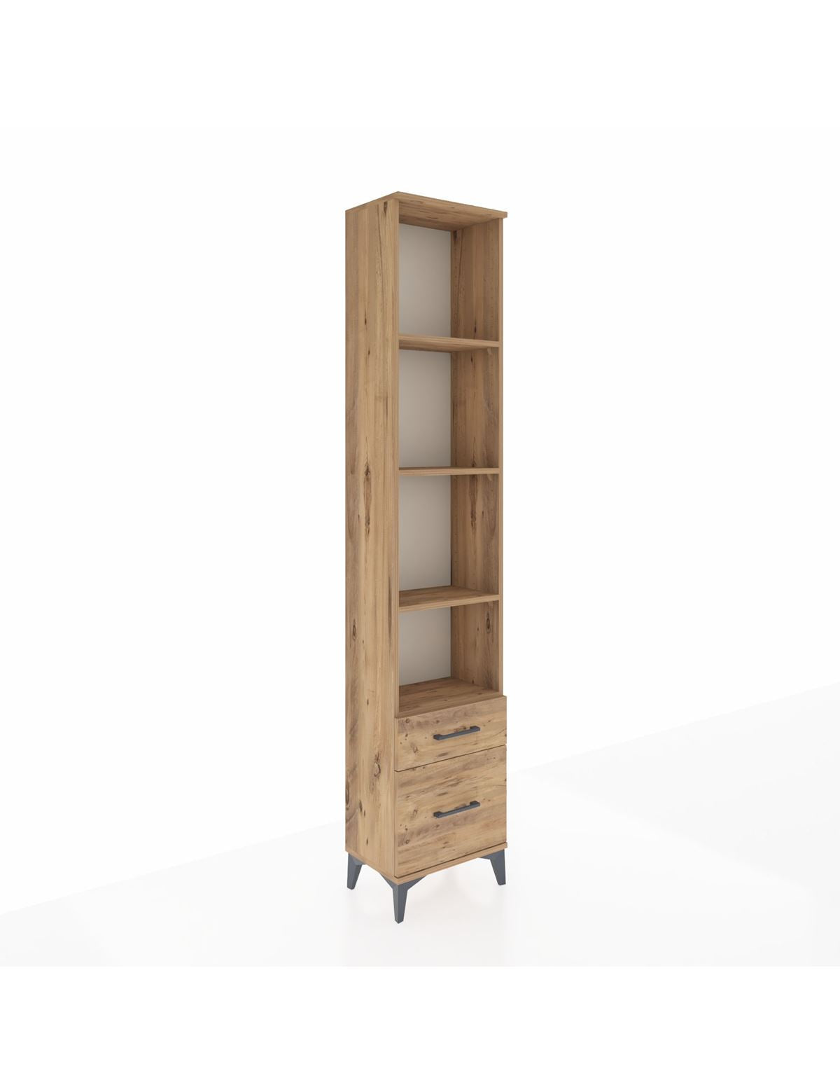 Arges Dolap 4 Raflı 2 Çekmeceli 44x30x221 Çam-Çam