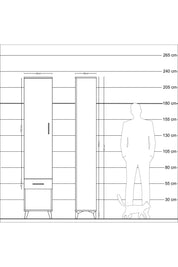 Arges Dolap 2 Raflı Tek Çekmeceli Tek Askılı 44x30x221 Aytaşı-Aytaşı