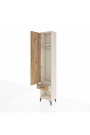 Arges Dolap 2 Raflı Tek Çekmeceli Tek Askılı 44x30x221 Aytaşı-Çam