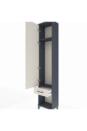 Arges Dolap 2 Raflı Tek Çekmeceli Tek Askılı 44x30x221 Antrasit-Aytaşı