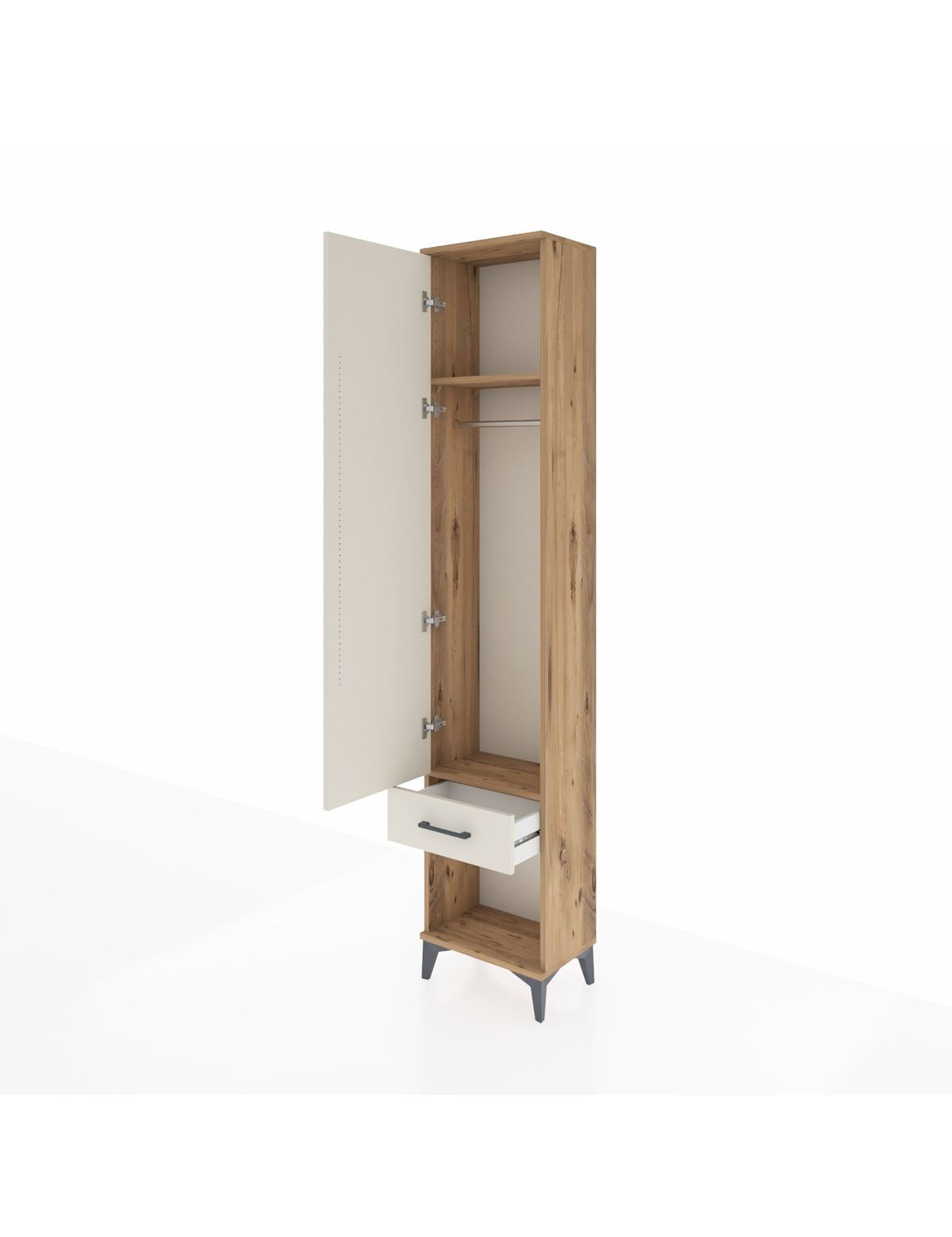 Arges Dolap 2 Raflı Tek Çekmeceli Tek Askılı 44x30x221 - S28M021V7A