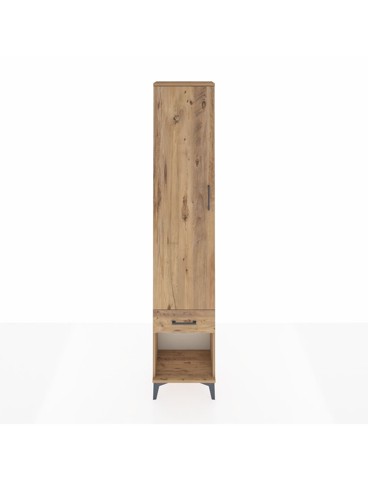 Arges Dolap 2 Raflı Tek Çekmeceli Tek Askılı 44x30x221 Çam-Çam