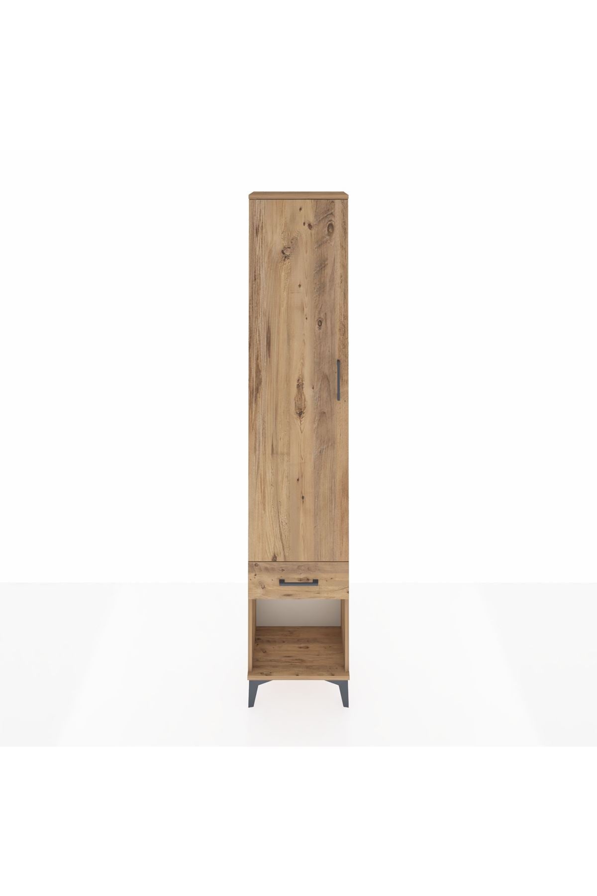 Arges Dolap 2 Raflı Tek Çekmeceli Tek Askılı 44x30x221 Çam-Çam