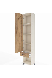 Arges Dolap 4 Raflı Tek Çekmeceli Tek Kapaklı 44x30x221 Aytaşı-Çam