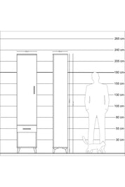 Arges Dolap 4 Raflı Tek Çekmeceli Tek Kapaklı 44x30x221 Aytaşı-Çam