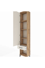Arges Dolap 4 Raflı Tek Çekmeceli Tek Kapaklı 44x30x221 Çam-Aytaşı