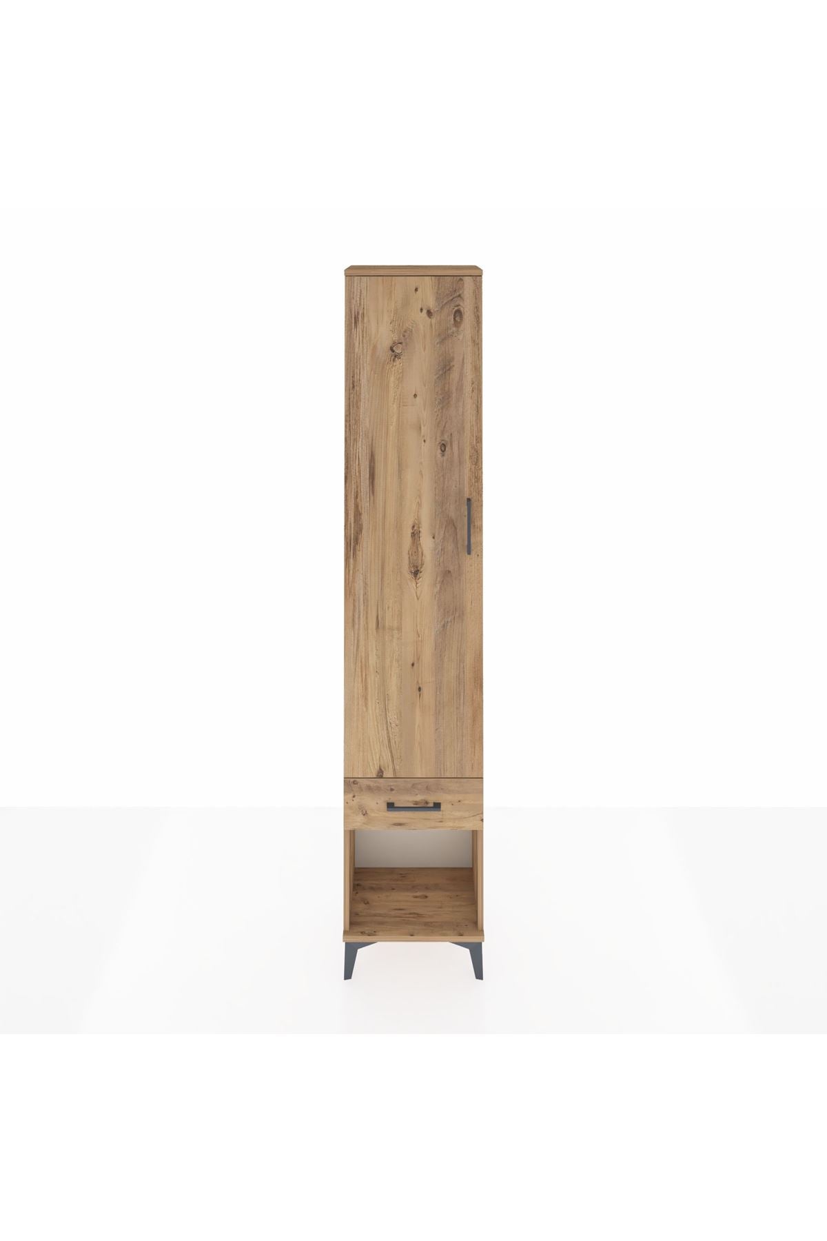 Arges Dolap 4 Raflı Tek Çekmeceli Tek Kapaklı 44x30x221 Çam-Çam