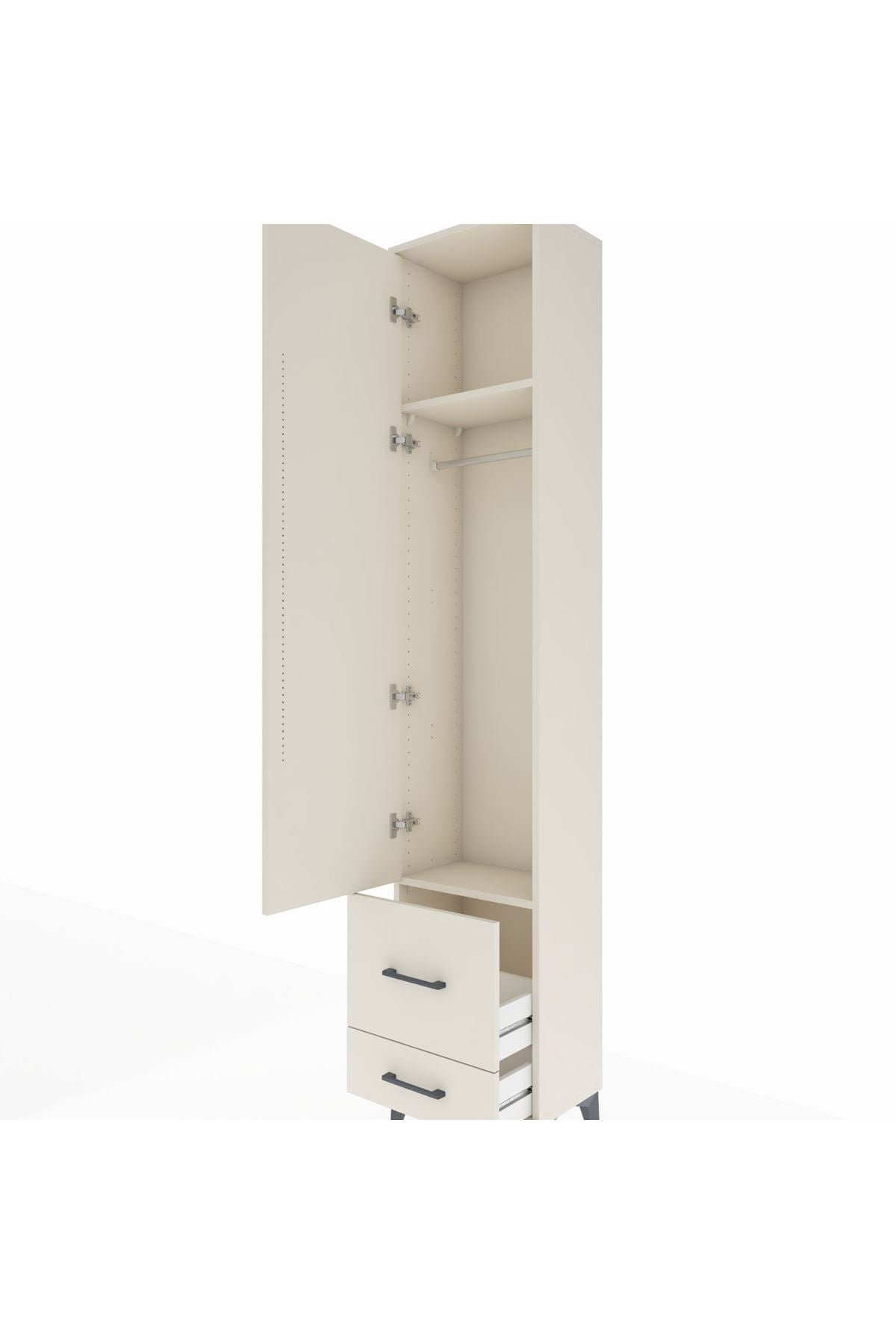 Arges Dolap 2 Raflı 2 Çekmeceli Tek Askılı 44x30x221 Aytaşı-Aytaşı