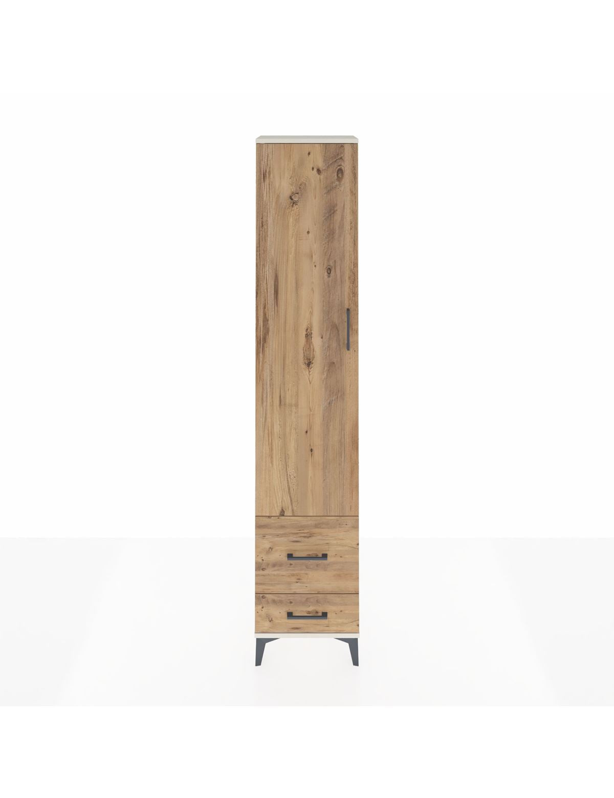 Arges Dolap 2 Raflı 2 Çekmeceli Tek Askılı 44x30x221 Aytaşı-Çam