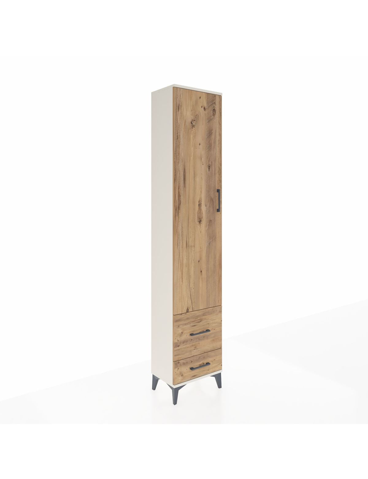 Arges Dolap 2 Raflı 2 Çekmeceli Tek Askılı 44x30x221 Aytaşı-Çam