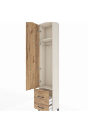 Arges Dolap 2 Raflı 2 Çekmeceli Tek Askılı 44x30x221 Aytaşı-Çam