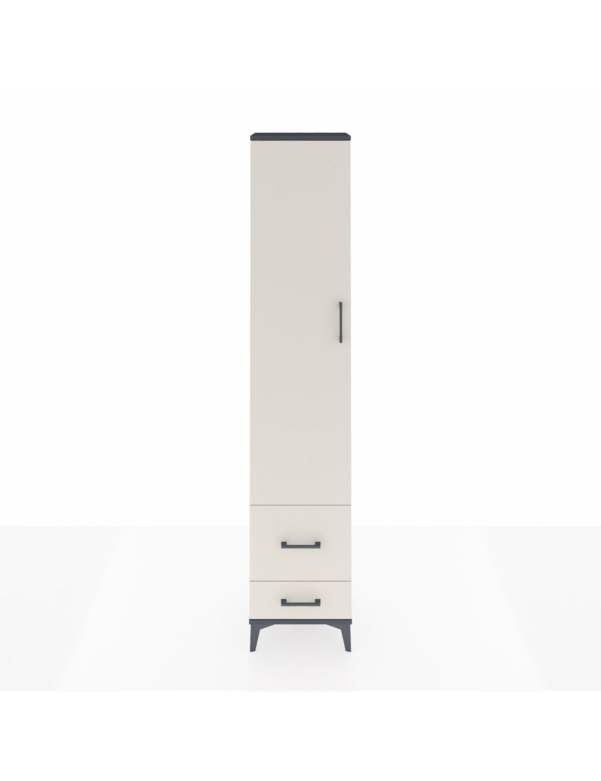 Arges Dolap 2 Raflı 2 Çekmeceli Tek Askılı 44x30x221 Antrasit-Aytaşı