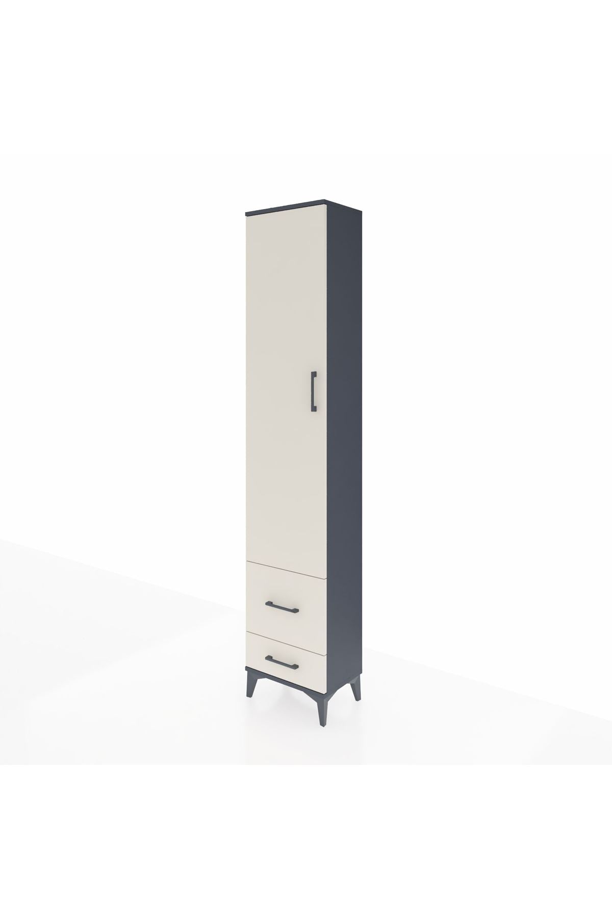 Arges Dolap 2 Raflı 2 Çekmeceli Tek Askılı 44x30x221 Antrasit-Aytaşı