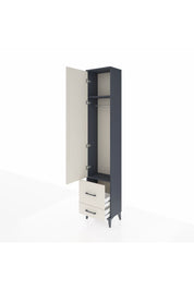 Arges Dolap 2 Raflı 2 Çekmeceli Tek Askılı 44x30x221 Antrasit-Aytaşı