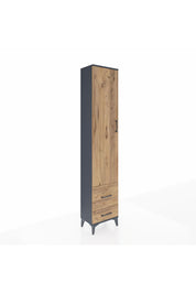 Arges Dolap 2 Raflı 2 Çekmeceli Tek Askılı 44x30x221 Antrasit-Çam