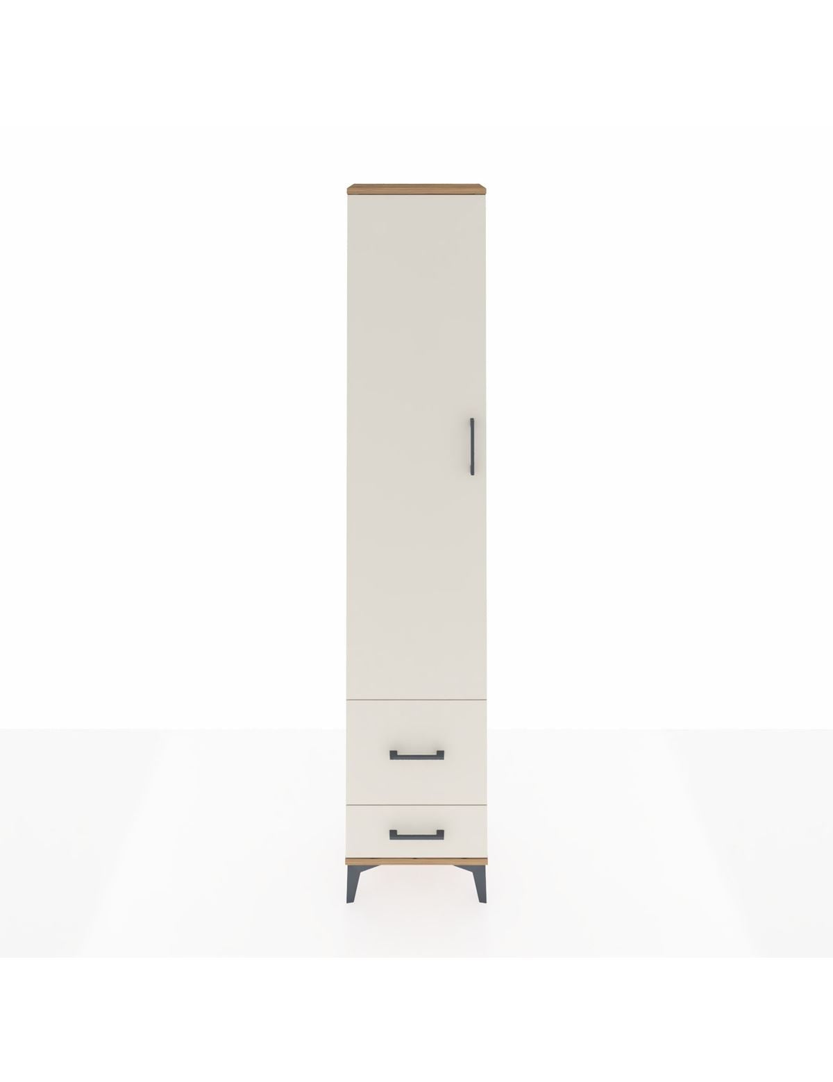 Arges Dolap 2 Raflı 2 Çekmeceli Tek Askılı 44x30x221 Çam-Aytaşı