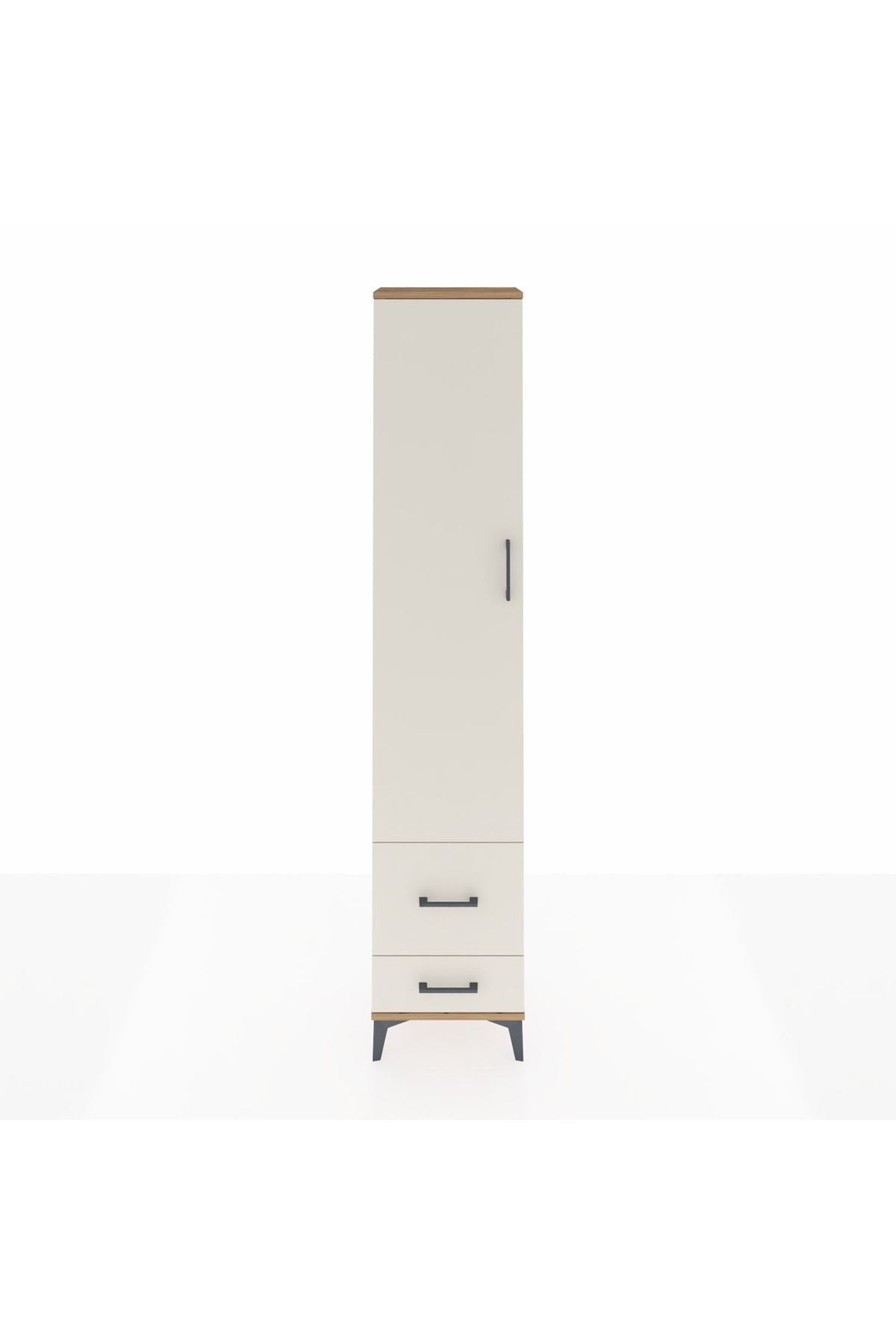 Arges Dolap 2 Raflı 2 Çekmeceli Tek Askılı 44x30x221 Çam-Aytaşı