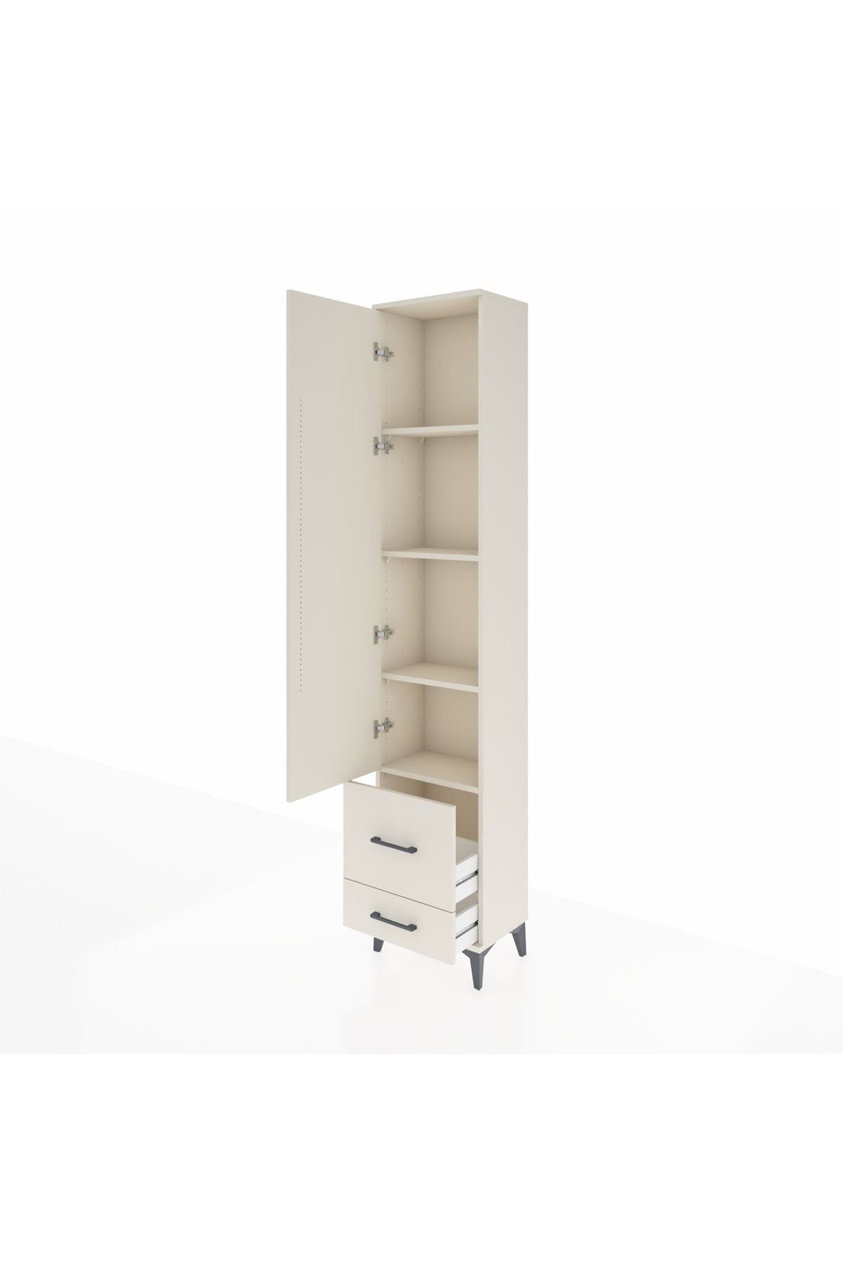 Arges Dolap 4 Raflı 2 Çekmeceli Tek Kapaklı 44x30x221 Aytaşı-Aytaşı