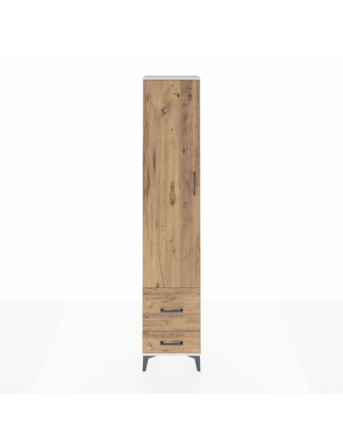 Arges Dolap 4 Raflı 2 Çekmeceli Tek Kapaklı 44x30x221 Aytaşı-Çam