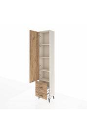 Arges Dolap 4 Raflı 2 Çekmeceli Tek Kapaklı 44x30x221 Aytaşı-Çam