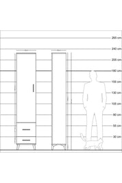 Arges Dolap 4 Raflı 2 Çekmeceli Tek Kapaklı 44x30x221 Aytaşı-Çam