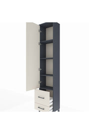 Arges Dolap 4 Raflı 2 Çekmeceli Tek Kapaklı 44x30x221 Antrasit-Aytaşı