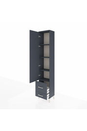 Arges Dolap 4 Raflı 2 Çekmeceli Tek Kapaklı 44x30x221 Antrasit-Antrasit