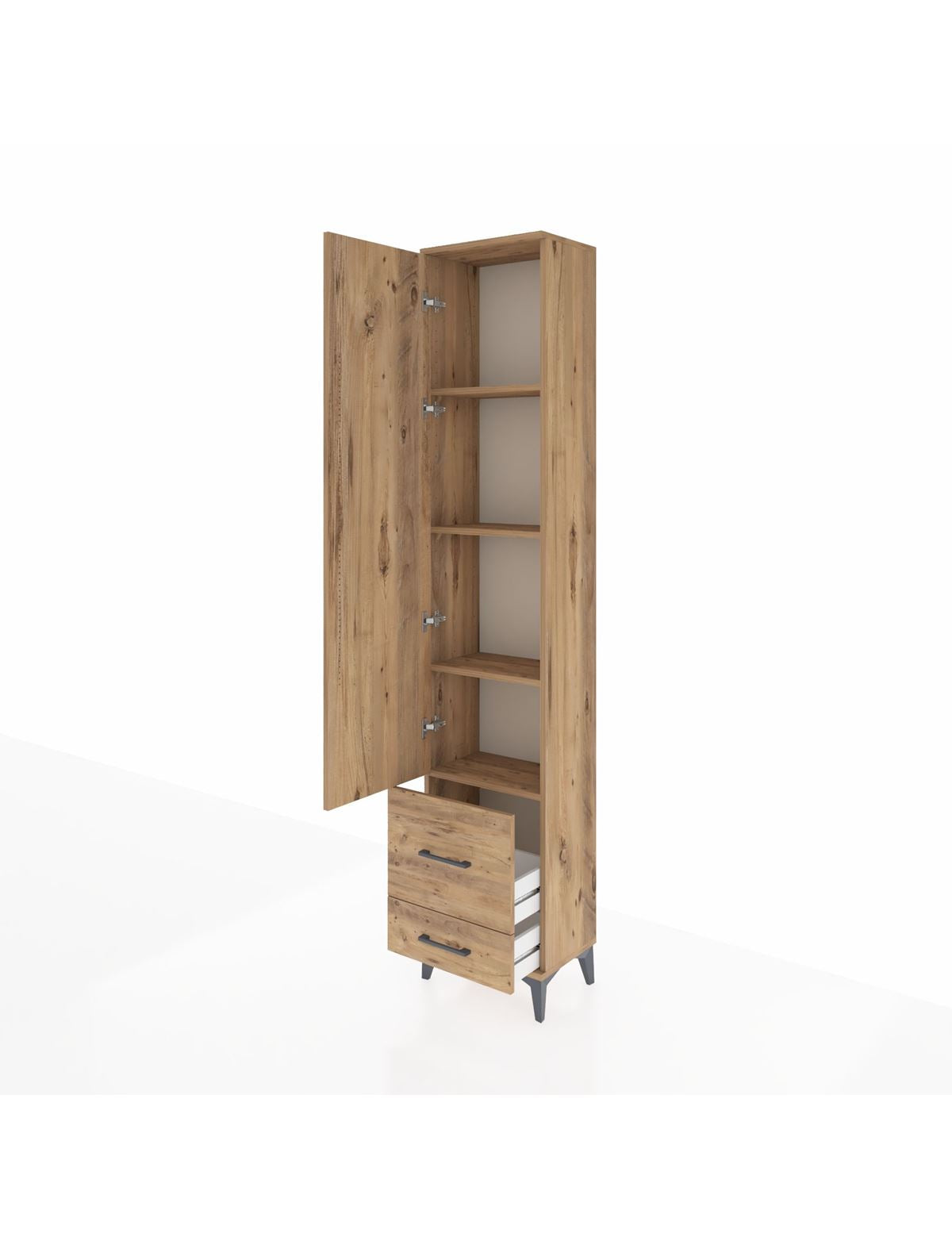 Arges Dolap 4 Raflı 2 Çekmeceli Tek Kapaklı 44x30x221 - S28M024V9A