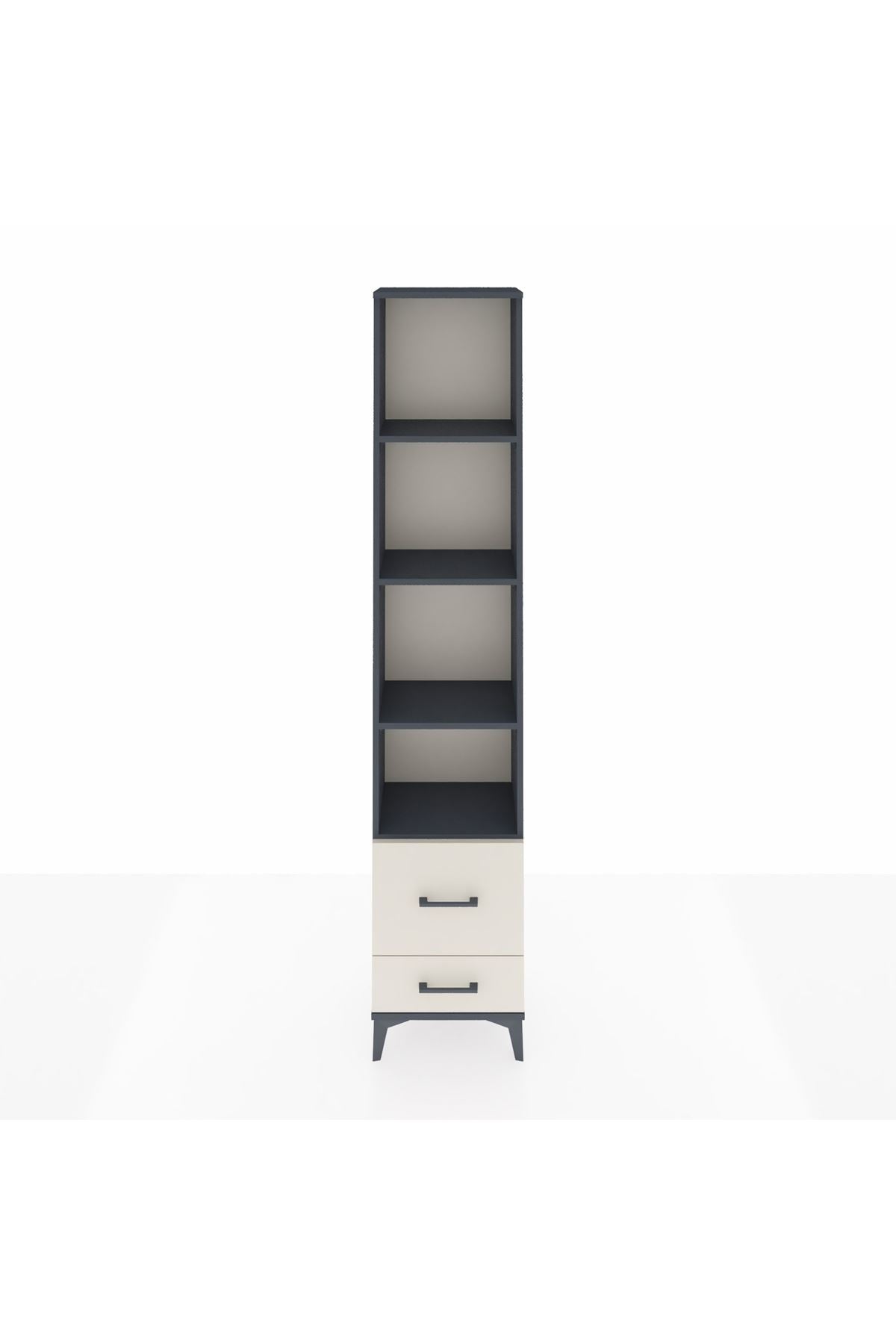 Arges Dolap 4 Raflı 2 Çekmeceli 44x30x221 Antrasit-Aytaşı